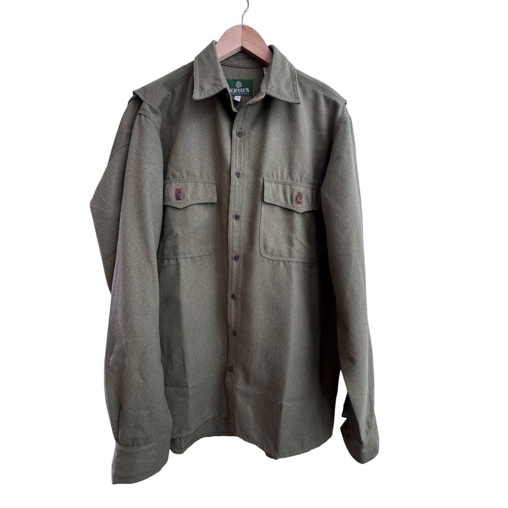 Schnees Bozeman Montana Button Down Shirt Jacket Men’s M Tall Leather Outdoors